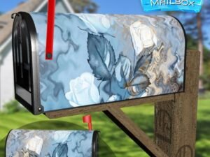 Abstract White Roses #3 Decorative Rural Farm Mailbox Cover