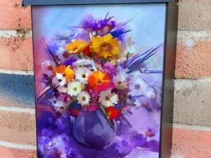 Colorful Flowers in a Vase  Colonial Mailbox Cover