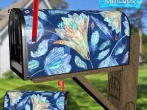 Beautiful Flowers and Feathers Decorative Rural Farm Mailbox Cover