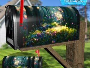 Flower Patch in the Forest Decorative Rural Farm Mailbox Cover