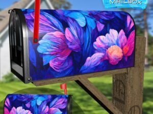 Abstract Colorful Flowers Decorative Rural Farm Mailbox Cover