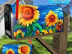 Bright Summer Sunflowers Decorative Rural Farm Mailbox Cover
