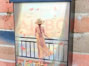 Beautiful Girl on the Balcony Colonial Mailbox Cover