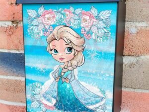 Little Princess with Flowers Colonial Mailbox Cover