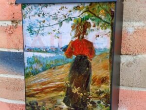 Woman on the Riverside Colonial Mailbox Cover