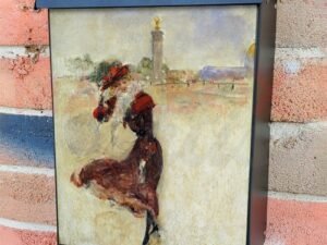 Parisian In A Red Dress by Jean Beraud Colonial Mailbox Cover