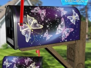 Midnight Butterflies Decorative Rural Farm Mailbox Cover