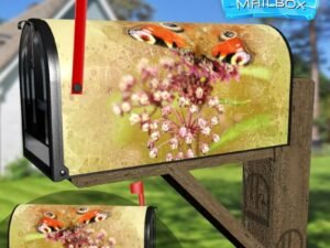 Butterfly on the Flower Decorative Rural Farm Mailbox Cover