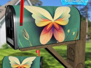 Beautiful Butterfly and Flowers Decorative Rural Farm Mailbox Cover