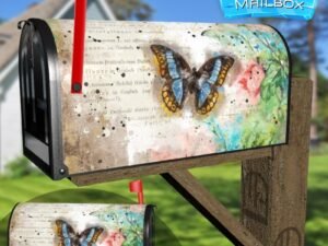 Vintage Butterfly Design #3 Decorative Rural Farm Mailbox Cover