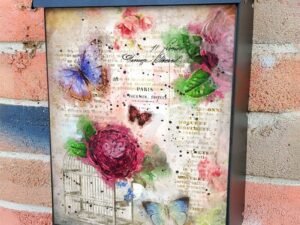 Vintage Butterfly Design #5 Colonial Mailbox Cover