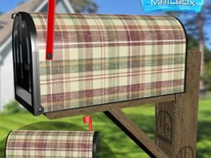 Mulberry Tartan Design  Decorative Rural Farm Mailbox Cover