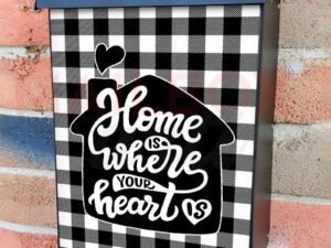 Home Sweet Home Buffalo Plaid Colonial Mailbox Cover