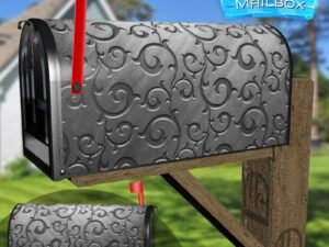 Engraved Dark Flat Design Decorative Rural Farm Mailbox Cover