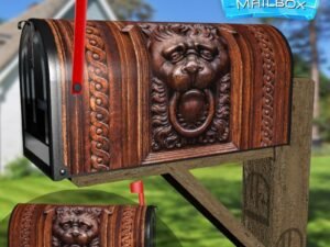 Lion Head Doorknocker Design Decorative Rural Farm Mailbox Cover