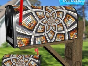 Colorful Mosaic Design #3 Decorative Rural Farm Mailbox Cover