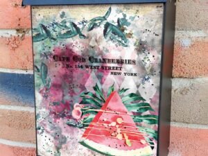Vintage Watermelon Design Colonial Mailbox Cover