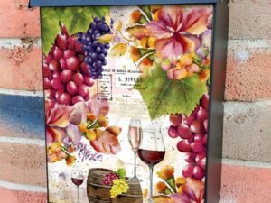 Vintage Wine Country Design #1 Colonial Mailbox Cover