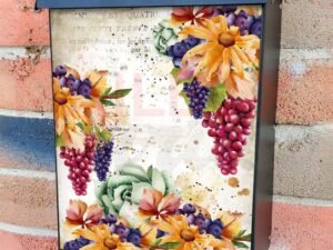 Vintage Wine Country Design #2 Colonial Mailbox Cover