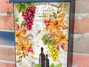 Vintage Wine Country Design #3 Colonial Mailbox Cover