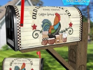 Country Coffee Label Design Decorative Rural Farm Mailbox Cover