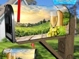 Vineyard in the Sunrise Decorative Rural Farm Mailbox Cover