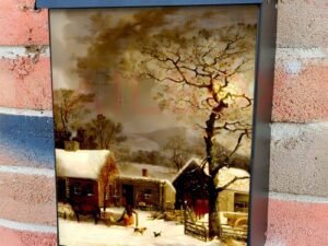 Winter Scene by G. Durrie Colonial Mailbox Cover
