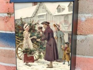 Merry-Christmas by G. G. Kilburne Colonial Mailbox Cover