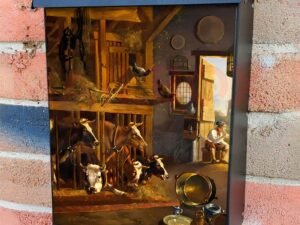 The Stall Interior by A. Verhoesen Colonial Mailbox Cover