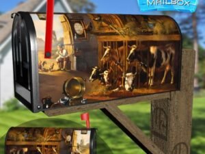 The Stall Interior by A. Verhoesen Decorative Rural Farm Mailbox Cover