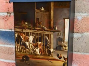 In the Stable by A. Verhoesen Colonial Mailbox Cover