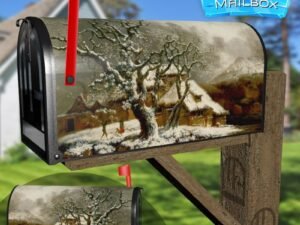 A Winter Landscape by George Smith Decorative Rural Farm Mailbox Cover