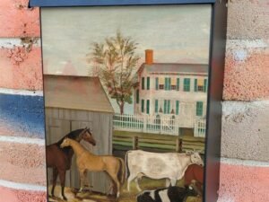 The Barnyard by Amzi Emmons Zeliff Colonial Mailbox Cover
