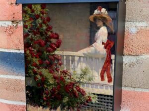 Crimson Rambler by Philip L. Hale Colonial Mailbox Cover