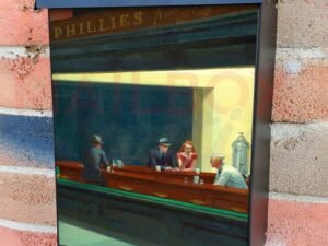 Nighthawks by Edward Hopper Colonial Mailbox Cover