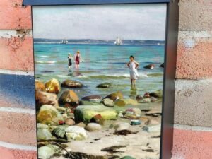 Beach in Alsgarde by P.M. Monsted Colonial Mailbox Cover