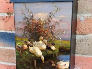 Seven Ducks Ditch Birds by A. Koester Colonial Mailbox Cover