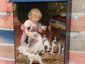 Too Hot Detail by Arthur John Elsley Colonial Mailbox Cover