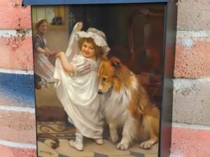 Before The Bath by A.J. Elsley Colonial Mailbox Cover