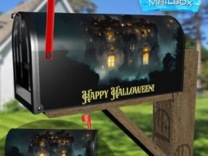 Dark Halloween Castle Decorative Rural Farm Mailbox Cover