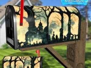 Graveyard in the Moonlight Decorative Rural Farm Mailbox Cover
