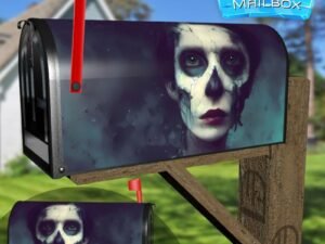 Demon Girl Face #1 Decorative Rural Farm Mailbox Cover