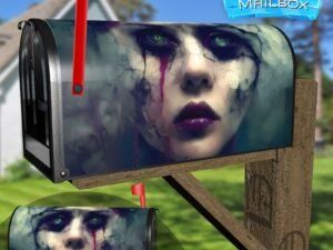Demon Girl Face #2 Decorative Rural Farm Mailbox Cover