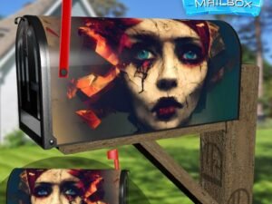 Demon Girl Face #3 Decorative Rural Farm Mailbox Cover