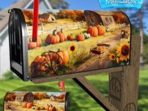 Cozy Houses on the Lake #9 Decorative Rural Farm Mailbox Cover