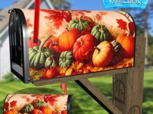 Colorful Pumpkin Field Decorative Rural Farm Mailbox Cover