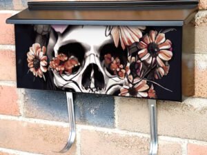Autumn Flower Skull #1 Townhouse Mailbox Cover
