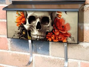 Autumn Flower Skull #2 Townhouse Mailbox Cover
