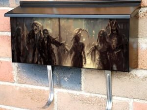 Zombie Horde on the Street #2 Townhouse Mailbox Cover
