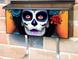 Pretty Sugar Skull Girl Townhouse Mailbox Cover